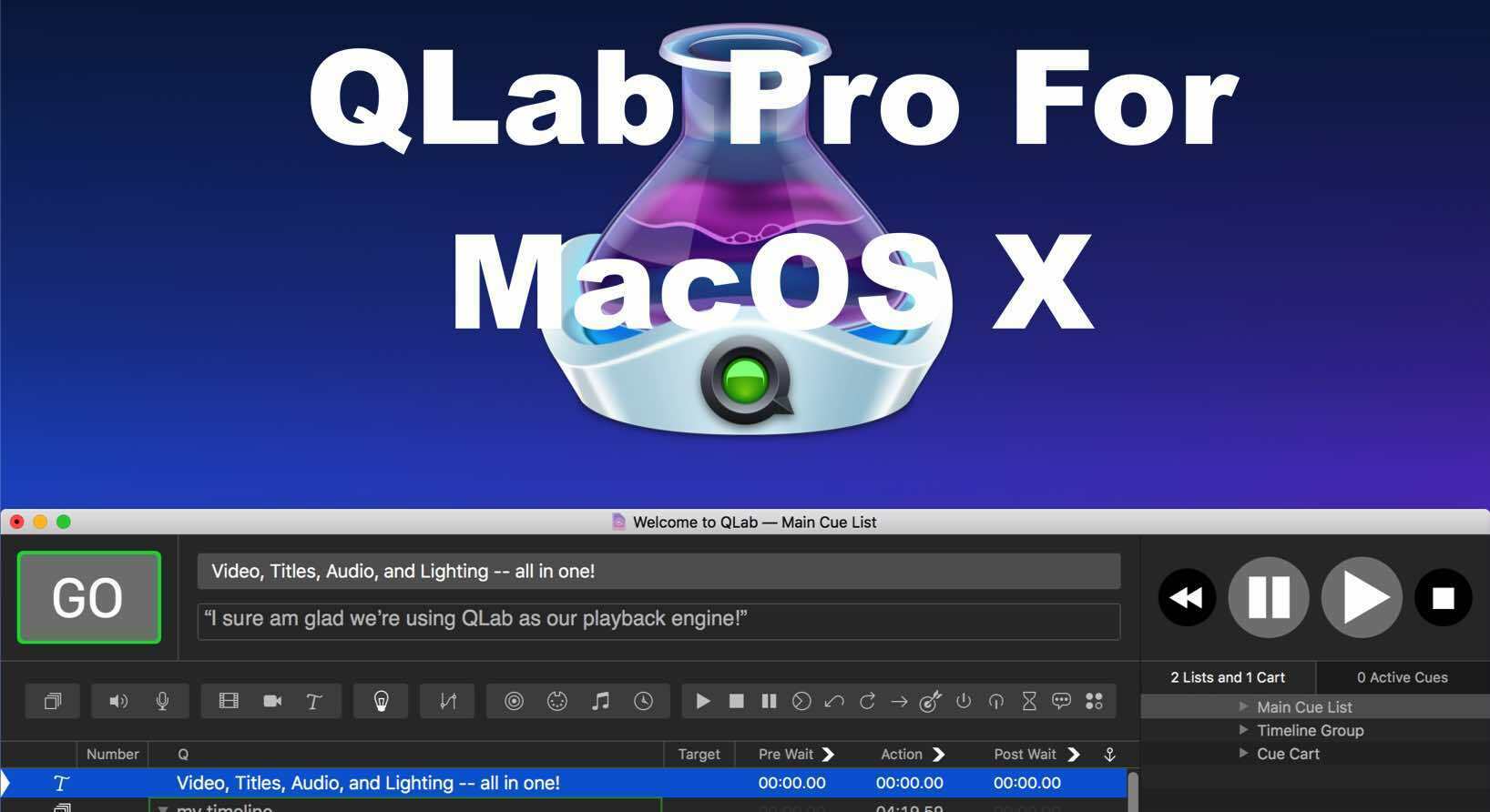 Qlab Pro For Mac V4.6.10 Sound, Video, And Lighting Control For Macos