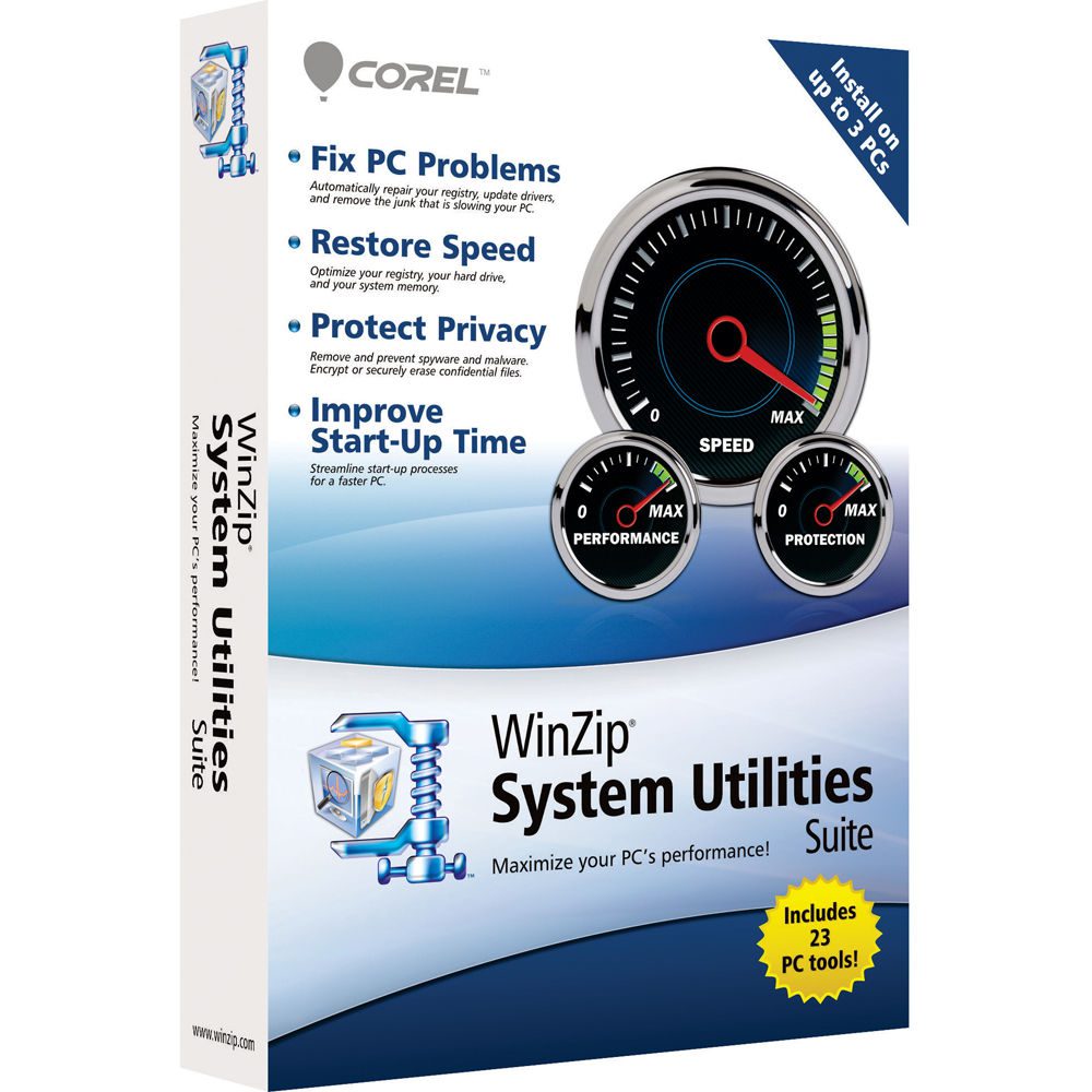 &Quot;Winzip System Utilities Suite&Quot; Alt Text: A Software Logo With The Name &Quot;Winzip System Utilities Suite&Quot; On A Blue Background.