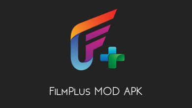 1. Filmplus Logo With A Film Reel Icon And The Word &Quot;Filmplus&Quot; In Bold Letters On A Black Background.