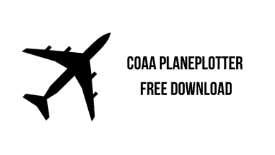 Silhouette Of An Airplane On The Left And The Text &Quot;Coaa Planeplotter 6.6.8.5 Free Download&Quot; On The Right, Set Against A White Background.