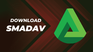 The Image Features A Green Geometric &Quot;A&Quot; Shaped Logo On A Dark, Gradient Background With Diagonal Red And Green Lines. To The Left Of The Logo, The Text &Quot;Download Smadav V15.2&Quot; Is Prominently Displayed In Bold White Letters.