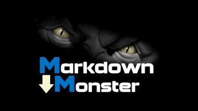 Logo For Markdown Monster, Featuring A Stylized Monster Head With The Text &Quot;Markdown Monster&Quot; Underneath.