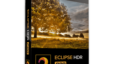 Image Of A Box For Inpixio Eclipse Hdr Pro Software. The Box Displays A Sunlit Tree In A Field With A Stunning Sunrise Or Sunset In The Background. The Product Logo And Name, &Quot;Inpixio Eclipse Hdr Pro,&Quot; Are Prominently Showcased On The Bottom Against A Sleek Black Backdrop.