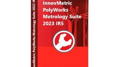 The Image Displays A Red Software Box For &Quot;Innovmetric Polyworks Metrology Suite 2023 Ir5.&Quot; A White Wrench Icon In A Red Circle Is Featured On The Front, With Text Indicating The Software Name And The Website &Quot;Softwaresalemart.com&Quot; At The Bottom.