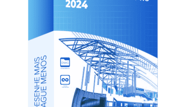 The Image Shows A Product Box For Zwcad Professional 2024, Designed By Zwsoft. The Box Features A Blue Color Scheme With Architectural Wireframe Drawings. The Text Reads &Quot;Desenhe Mais Pague Menos,&Quot; Which Translates To &Quot;Draw More, Pay Less.