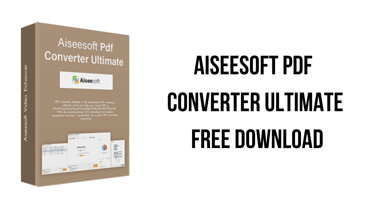 Image Of The Aiseesoft Pdf Converter Ultimate Software Box On The Left, With Text On The Right That Reads &Quot;Aiseesoft Pdf Converter Ultimate Free Download&Quot; From Khanpc. The Software Box Displays The Aiseesoft Logo, Interface Images, And Detailed Text Descriptions.