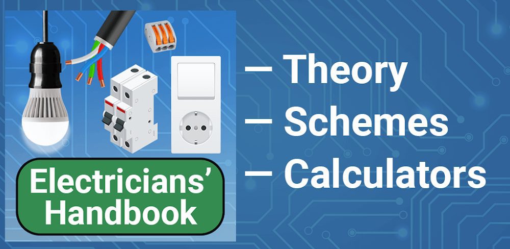 1. Handbook Cover Featuring Title &Quot;Electricians Handbook Manual&Quot; With Images Of Electrical Tools And Diagrams.