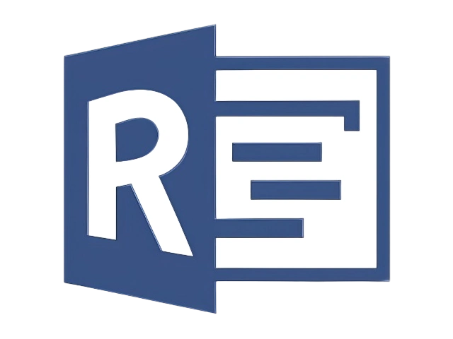 A Logo Featuring A Blue, Three-Dimensional Polygon With The White Letters &Quot;Re&Quot; On It, Reminiscent Of A Sleek Keygen Design. The &Quot;R&Quot; Is Larger, And The &Quot;E&Quot; Contains Horizontal Gaps Giving It A Stylized Appearance. The Edges Of The Polygon Create A Striking Three-Dimensional Effect.